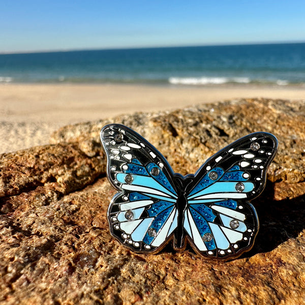 Load image into Gallery viewer, Blue/Silver - Butterfly from Spirit Lapel Pin