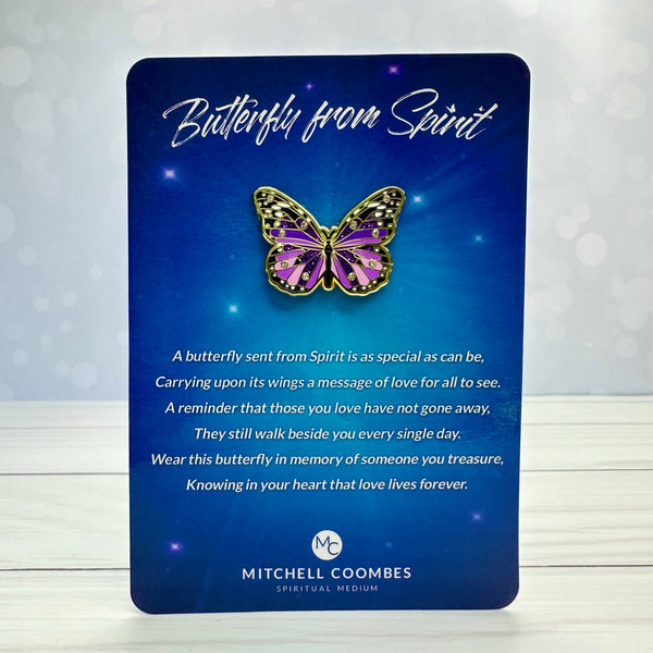 Load image into Gallery viewer, Purple/Gold - Butterfly from Spirit Lapel Pin