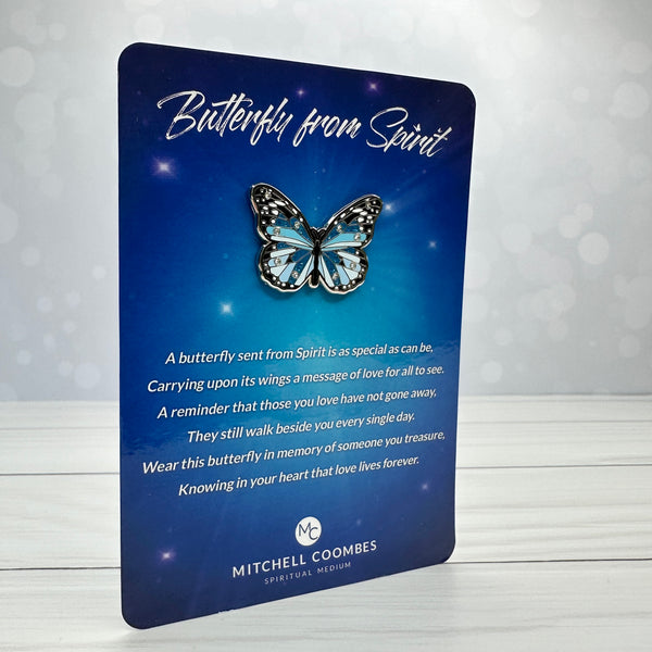 Load image into Gallery viewer, Blue/Silver - Butterfly from Spirit Lapel Pin
