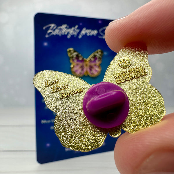 Load image into Gallery viewer, Purple/Gold - Butterfly from Spirit Lapel Pin