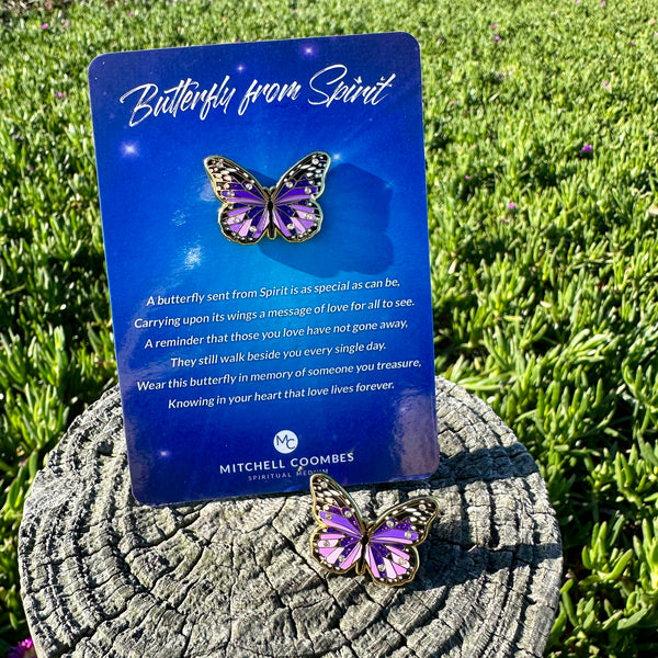 Load image into Gallery viewer, Purple/Gold - Butterfly from Spirit Lapel Pin