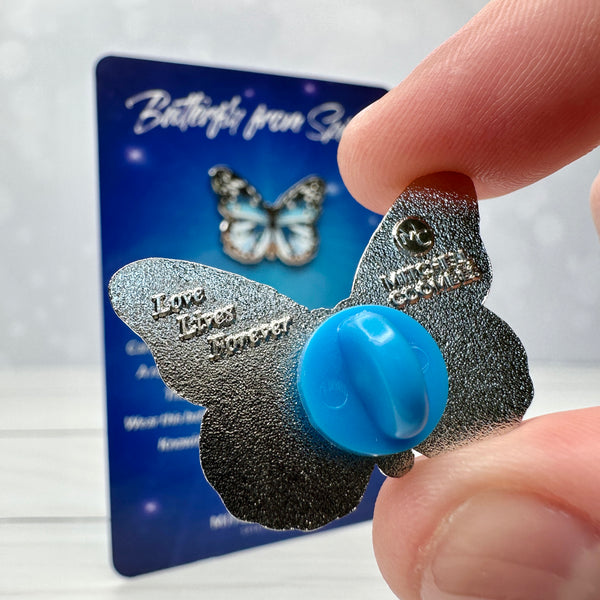 Load image into Gallery viewer, Blue/Silver - Butterfly from Spirit Lapel Pin