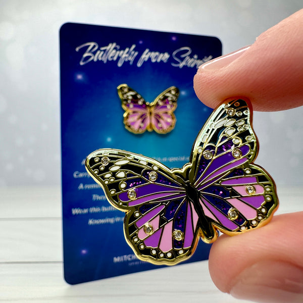 Load image into Gallery viewer, Purple/Gold - Butterfly from Spirit Lapel Pin
