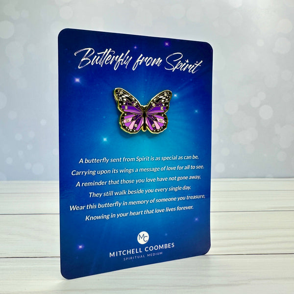 Load image into Gallery viewer, Purple/Gold - Butterfly from Spirit Lapel Pin
